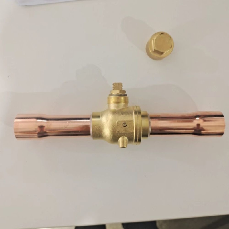 Brass 3/8 Refrigeration Ball Valve Precision Adjustment DN4 Valve Two Handles For 0~4.5 MPa