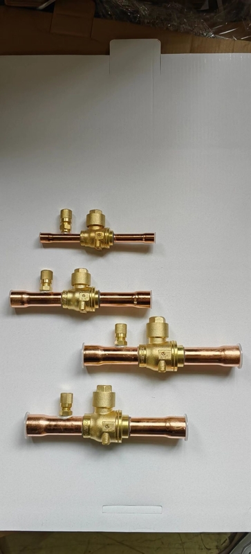 Brass 3/8 Refrigeration Ball Valve Precision Adjustment DN4 Valve Two Handles For 0~4.5 MPa