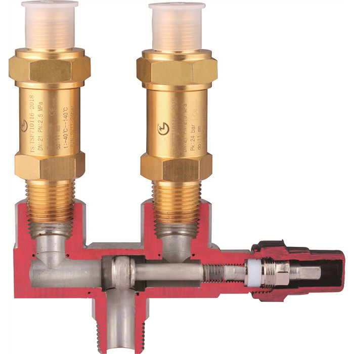 Refrigerant Pressure Relief Valve Central Ac Safety Valve With -29℃～+140℃ 0.3~4.5MPa Pressure